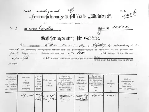 Police einer Gebäudeversicherung von 1880